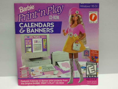 Barbie Print'n Play Calendars & Banners 1995 USA CD-Rom CD (CDS088)