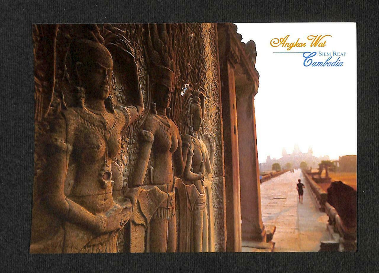 LUCKYPIGEON Cambodia Angkor Wat Siem Reap Stone Sculpture Postcard (C1650)