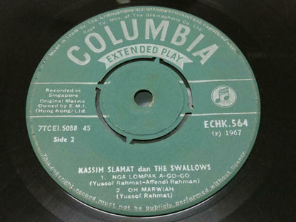 Malay Kassim Slamat & The Swallows Rare Psych Garage 45RPM Singapore EP 7" EP385