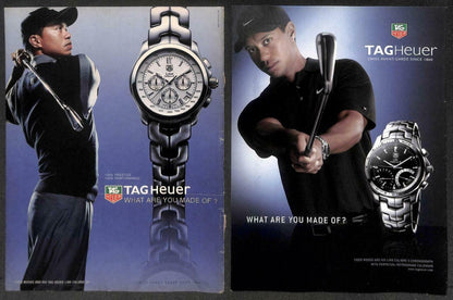 Tag Heuer Tiger Woods Brad Pitt Lewis Hamilton Magazine Print Ad x 8 (P919)