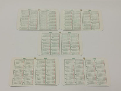 Vintage Rolex 2001 To 2002 Calendar Card x10 F/S (A2423)