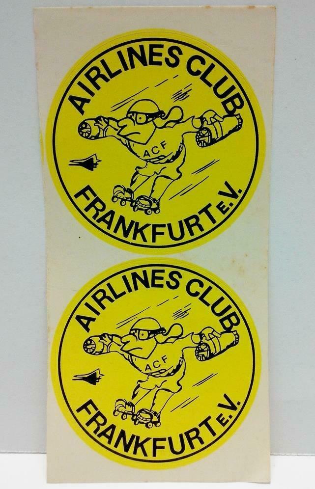 Vintage 80’s Sticker Airlines Club Frankfurt Airlines F/S (A779)