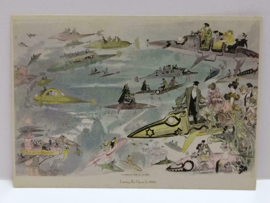 LUCKYPIGEON888 Leaving The Opera Spaceships Art 2000 Singapore Postcard (E0259)