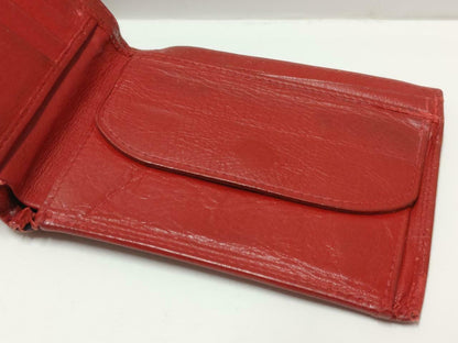 Vintage Rolex Red Leather Bi-Fold Wallet 60.02.55 F/S (A2430)