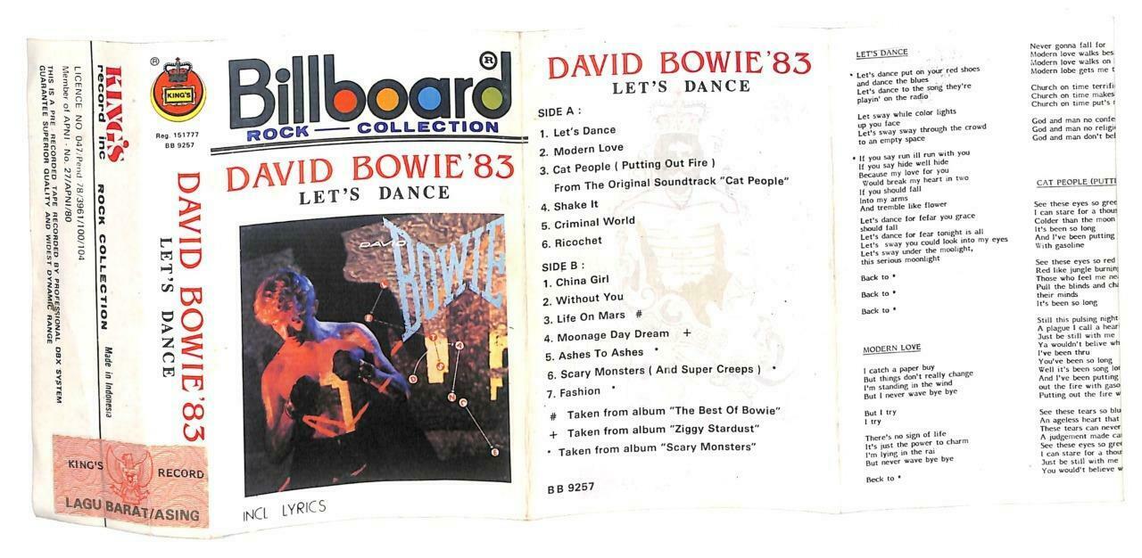 Rare David Bowie '83 Let's Dance Without You Indonesia English Cassette CT947