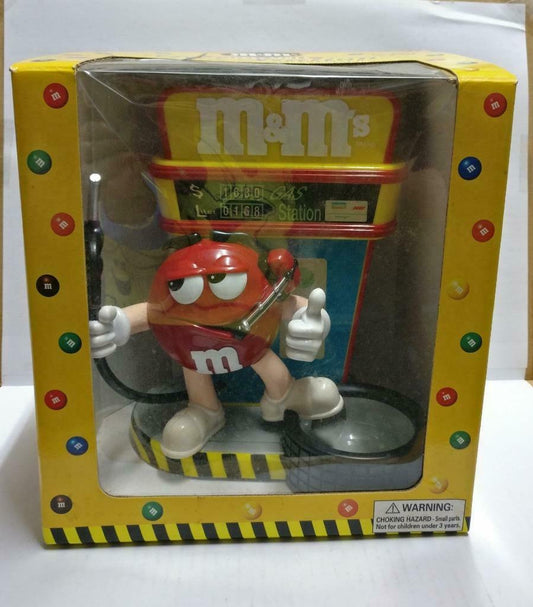 M&M's M&M Chocolate Blue Gas Petrol Station 2002 Candy Dispenser w/Box A2185 *5