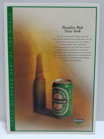 LUCKYPIGEON888 Heineken Beer Peculier Pub New York USA Ad Postcard (E0418)