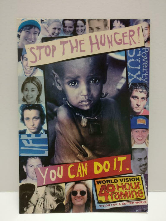 LUCKYPIGEON888 World Vision Stop The Hunger Sad Child Australia Postcard (E0098)