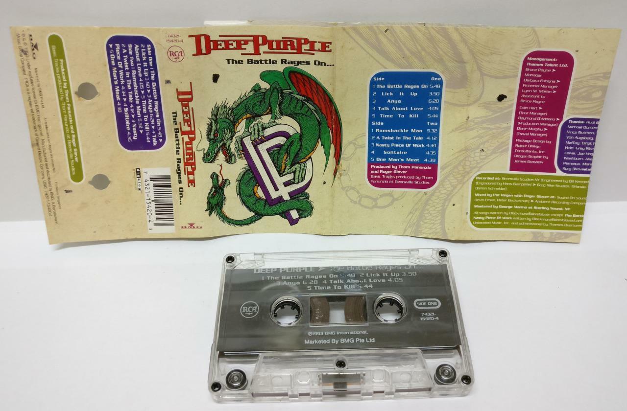 Mega Rare Deep Purple The Battle Rages On 1993 BMG Singapore Cassette  CT208