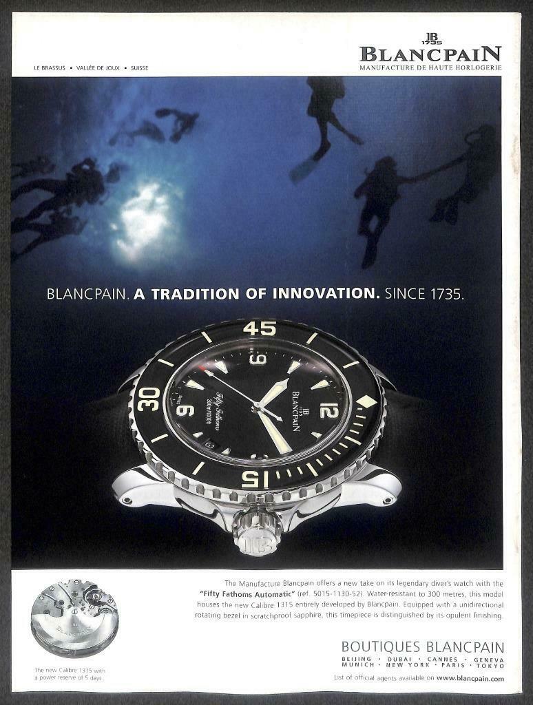 Vintage Blancpain Watch Magazine Advertisement Print Ad x 5 (P912)