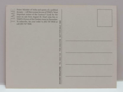 LUCKYPIGEON888 Time Magazine Indira Gandhi India PM Singapore Postcard (E0376)