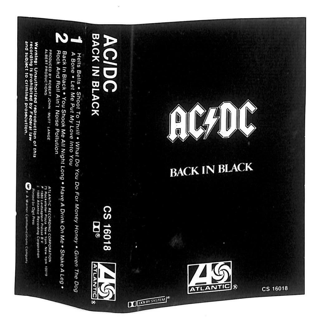 Rare AC/DC Back In Black Hells Bells 1980 Atlantic English Red Cassette CT882