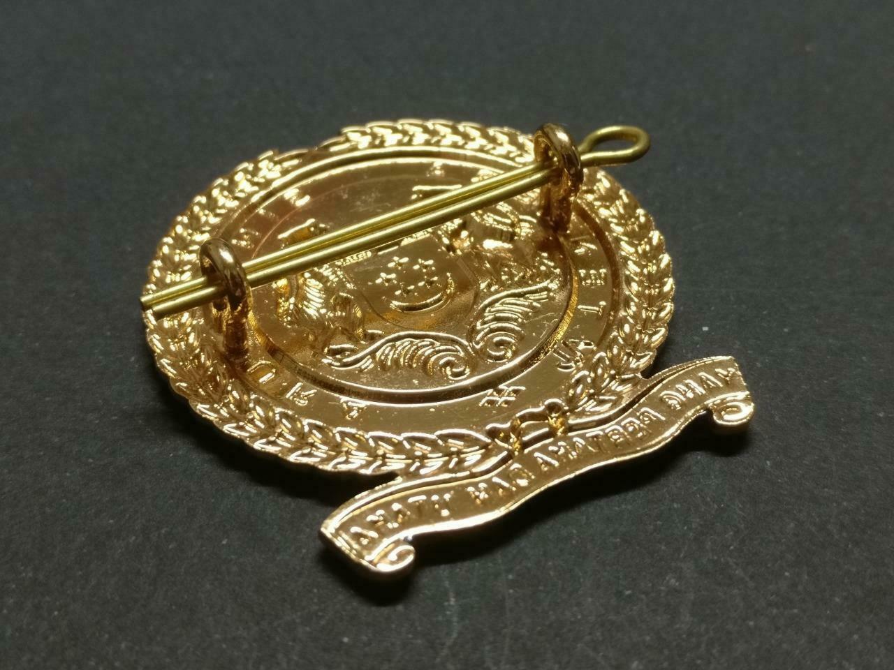LKP99 Vintage Singapore Military Army Forces SAF Gold Tone Pin Badge F/S Lion B844