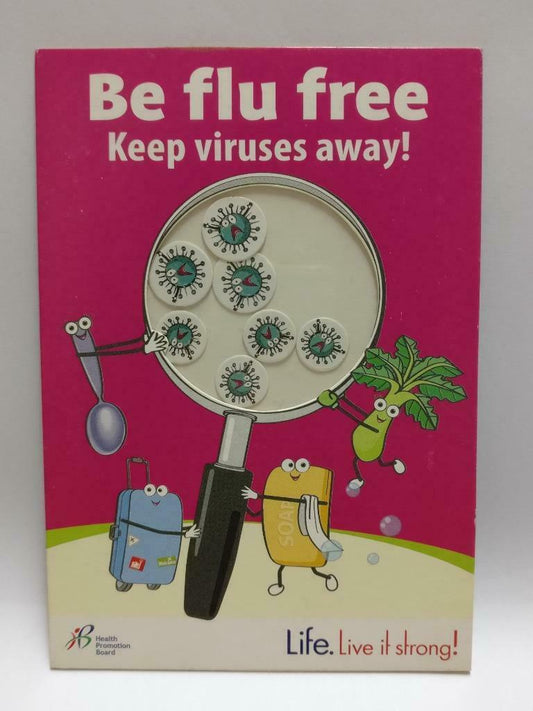 LUCKYPIGEON888 Singapore Health Promotion Board Flu Free 2007 Postcard (E0053)