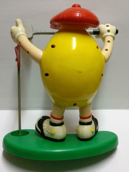 M&M's M&M Chocolate Yellow Golf Sport Red Hat Candy Dispenser No Box (A2181) *4