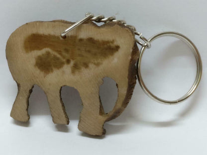 LP888 Vintage Handmade Mini Brown Wood Sculpture Elephant Keychain Keyring F/S (B747)