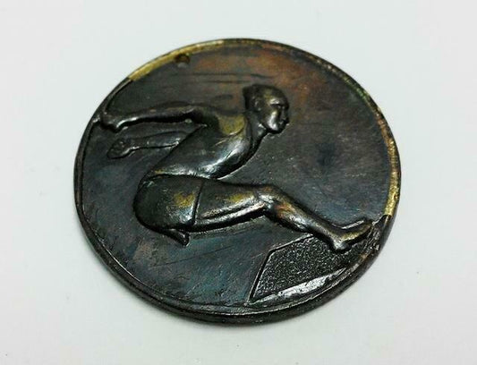 Rare Vintage 1963 HK Buddhist School Sports Long Jump Copper Medal F/S (A459)