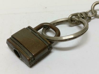 LP888 Rare Vintage Lock & Key Metal Bronze Souvenir Keychain Keyring F/S (B680)*