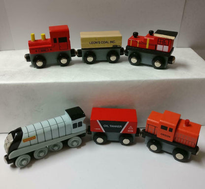 Magnetic Wooden Train Set Spencer Figurines Toys x6 F/S (FTY016) *30