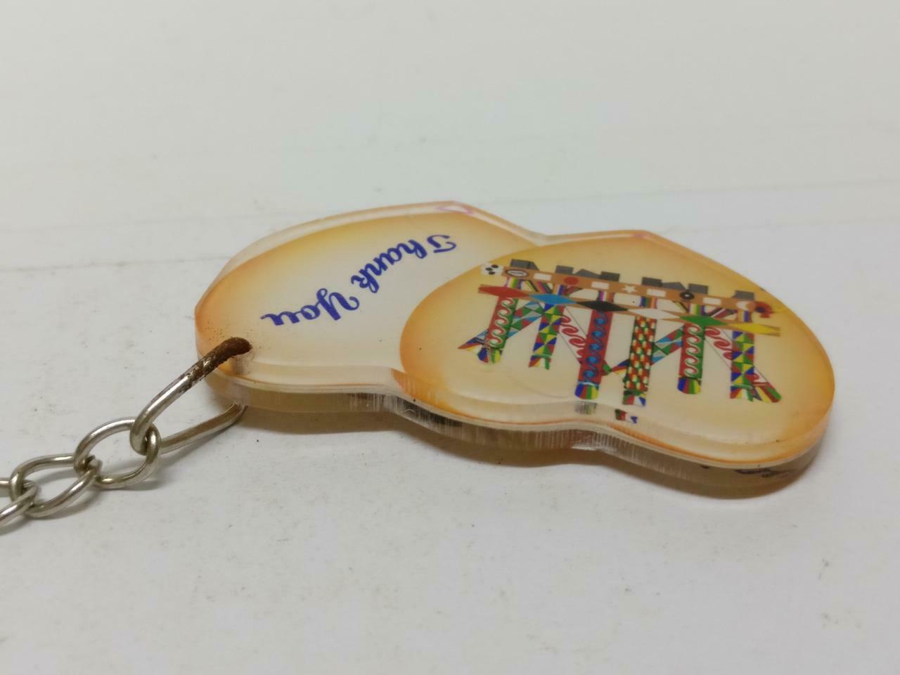 LP888 Vintage Double Heart Shape God Bless You Acrylic Keychain Keyring F/S (B712)