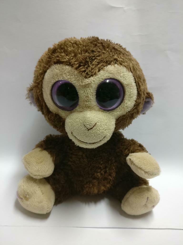 Ty Beanie Boo Brown Monkey Coconut Big Eyed 5" Plush Soft Toy F/S (PTY078)