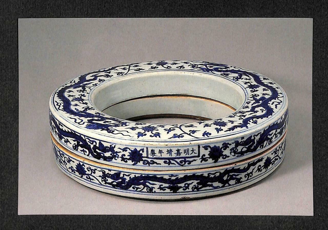 LUCKYPIGEON Museum Of Art Porcelain Dragons China Painted Plate Postcard (C1542)