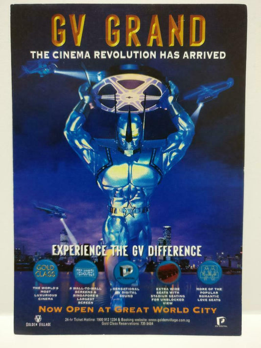 LUCKYPIGEON888 Singapore Golden Village GV Cinema Revolution Ad Postcard (E0357)