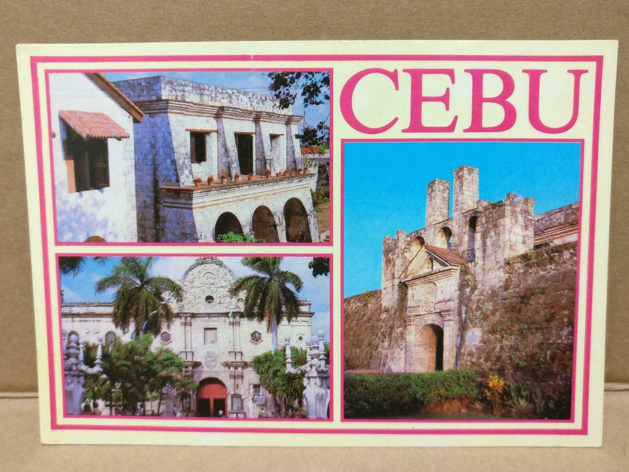 Used LUCKYPIGEON Fort San Pedro Cebu Cathedral Philippines Postcard (C1828)