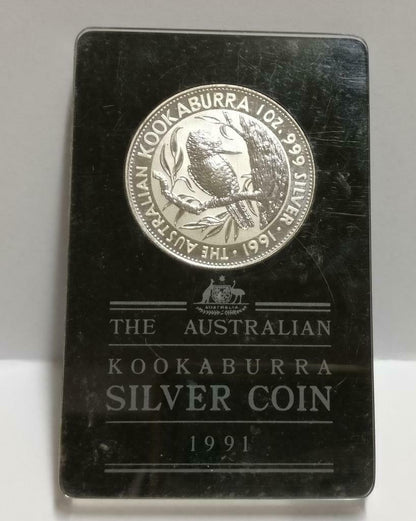 Australia Elizabeth II 5 Dollars Kookaburra 1991 1oz Silver Coin Capsule (C039)