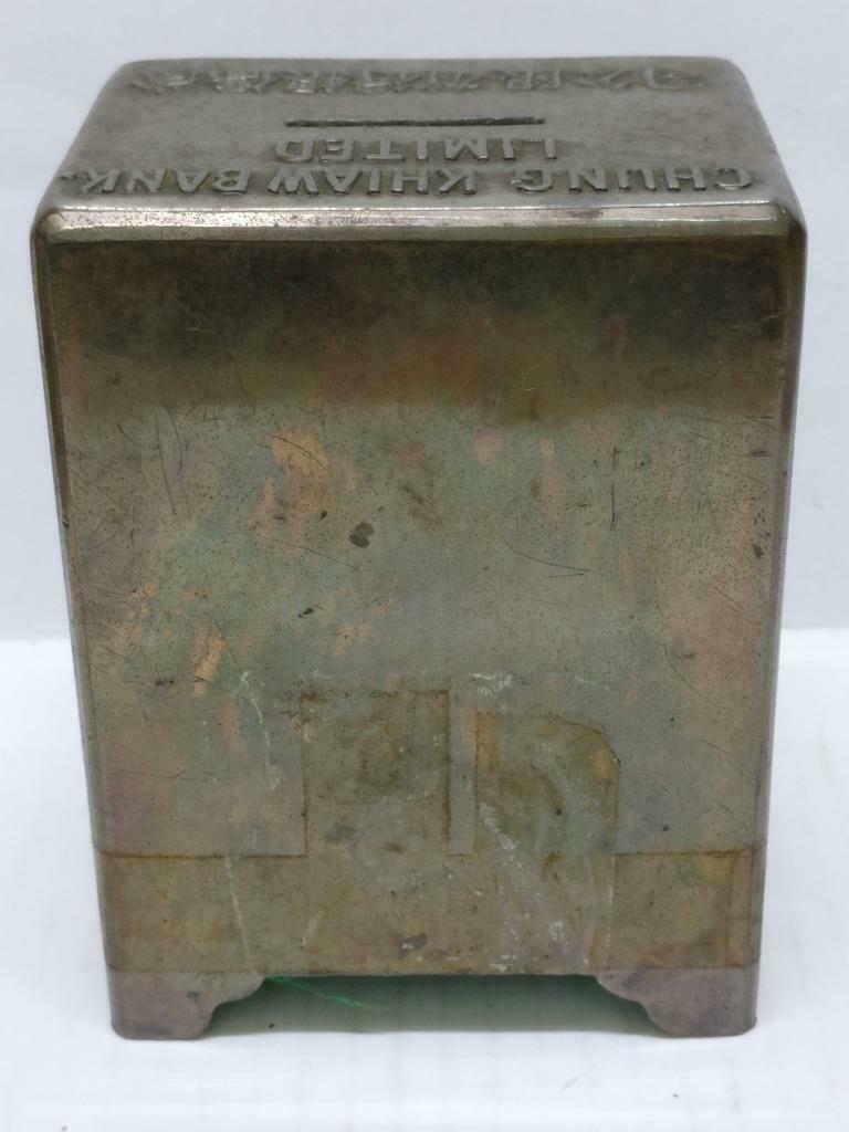 Rare 70's Vintage 崇僑銀行 Singapore Chung Khiaw Bank Coin Bank Bronze Safebox A1656