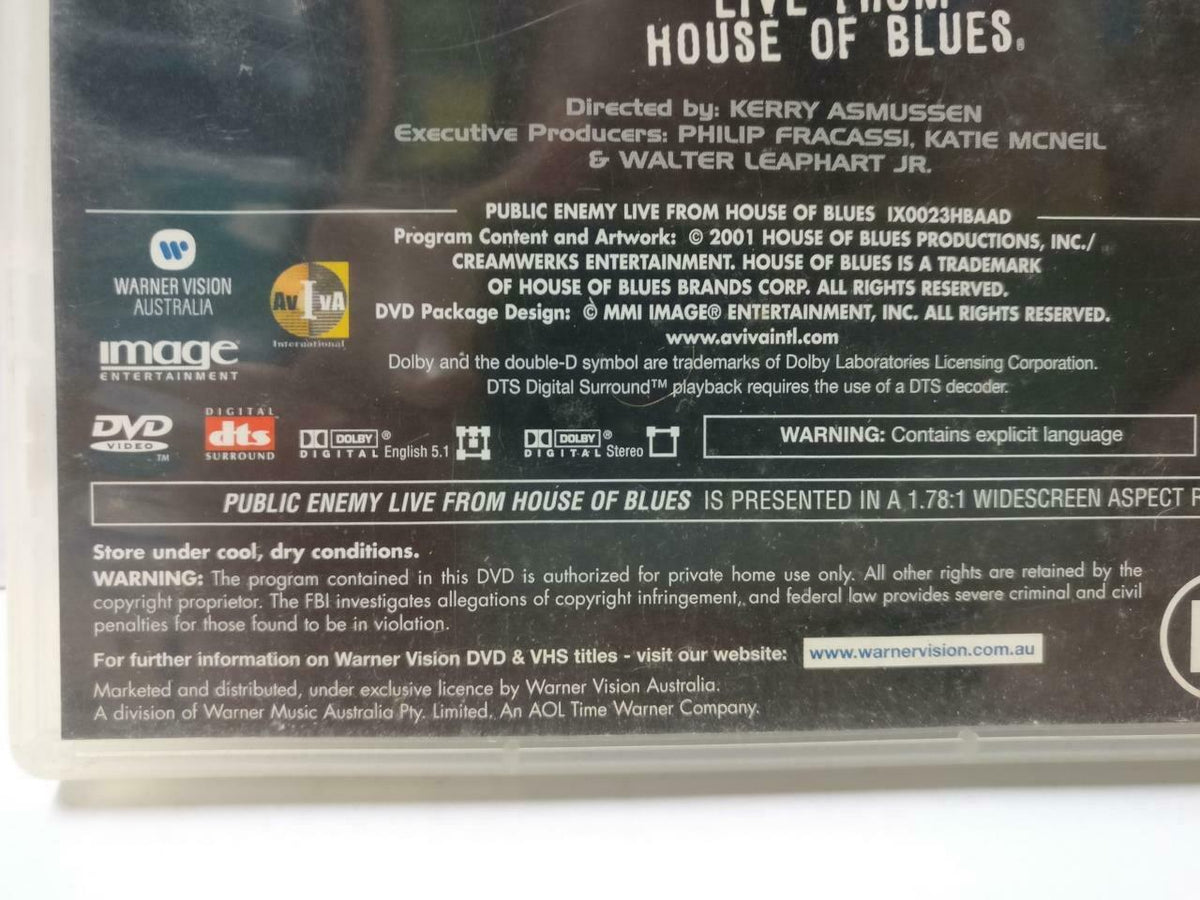 Public Enemy Live From House Of Blues U.S. Poison Tour Australia DVD (CD851)