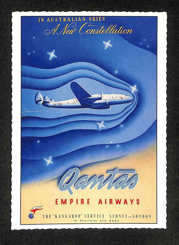 LUCKYPIGEON Australia Qantas L749 Constellation Airplane Postcard (C1587)