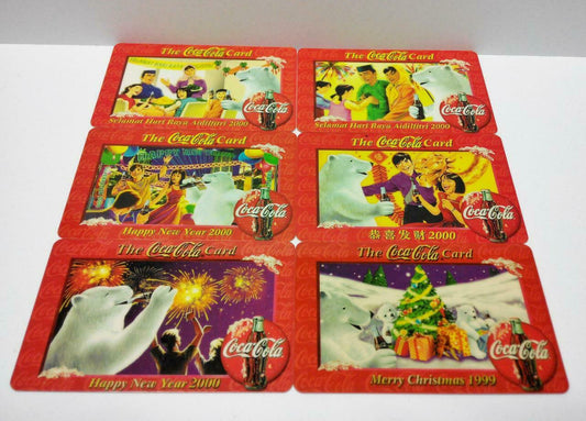 Vintage Singapore Phone Cards x10 Coca-Cola Christmas New Year 2000 F/S (A437)