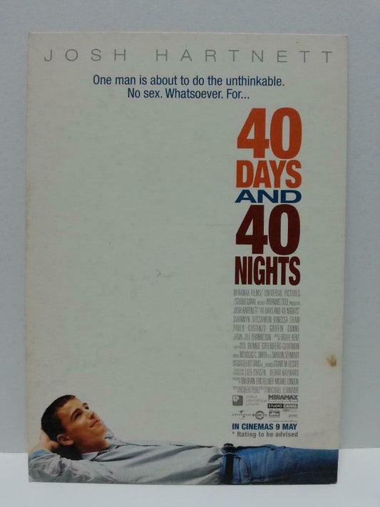 40 Days And 40 Nights Josh Hartnett Movie Poster On Singapore Postcard (AC026)
