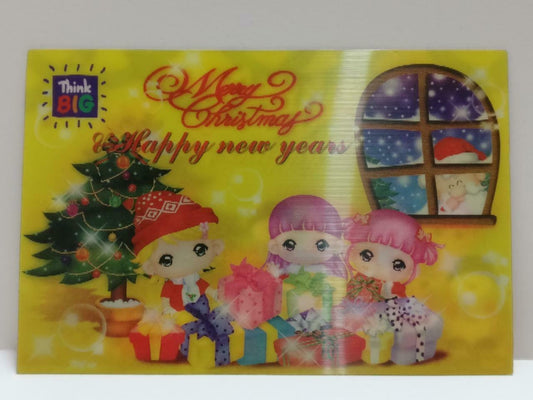 LUCKYPIGEON888 Korea Christmas New Year Cartoon 3D Lenticular Postcard (E0430)