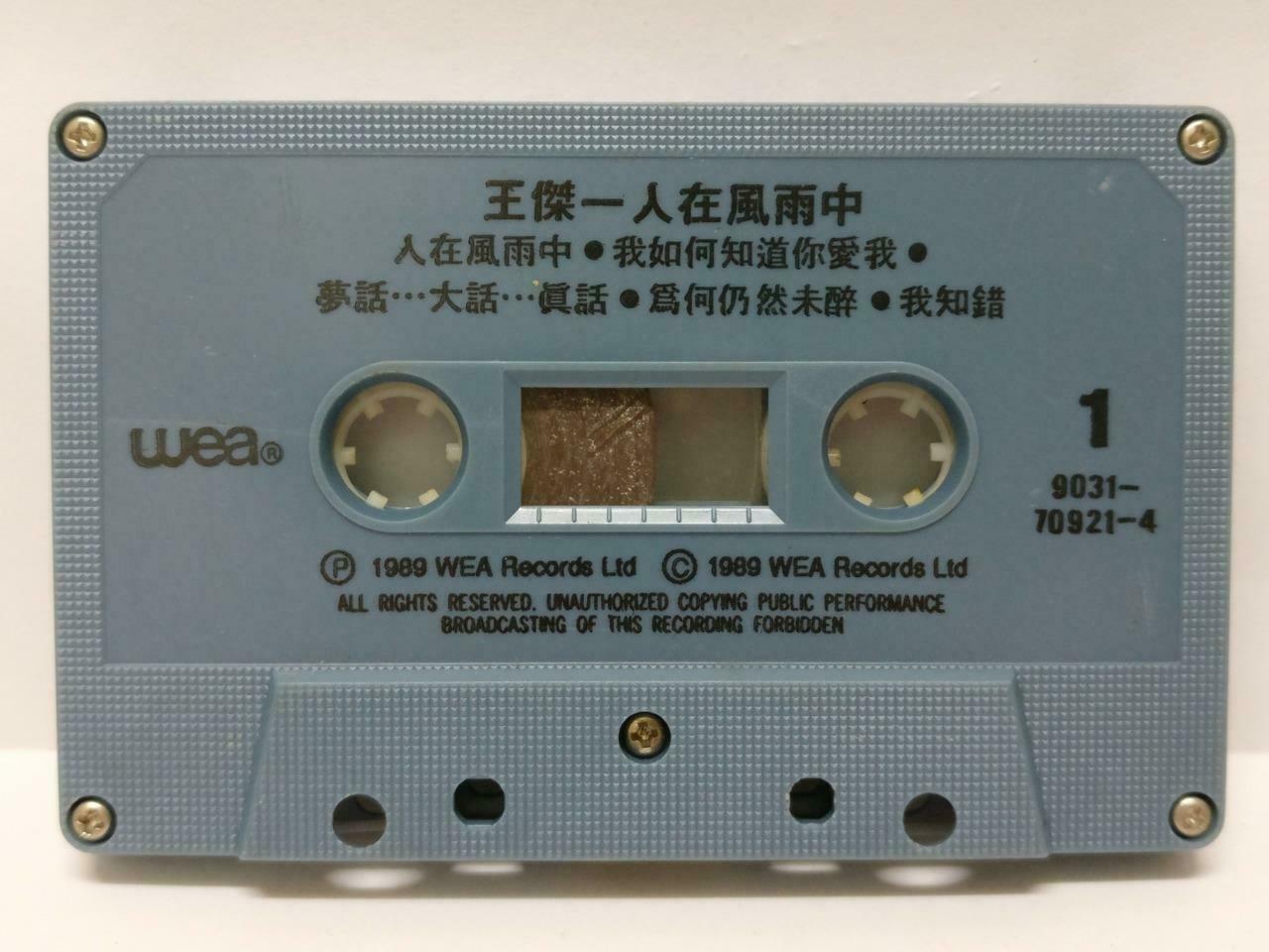 Taiwan Dave Wang Jie 王杰 王傑 人在风雨中 卡帶 磁帶  1989 Singapore Chinese Cassette CT377