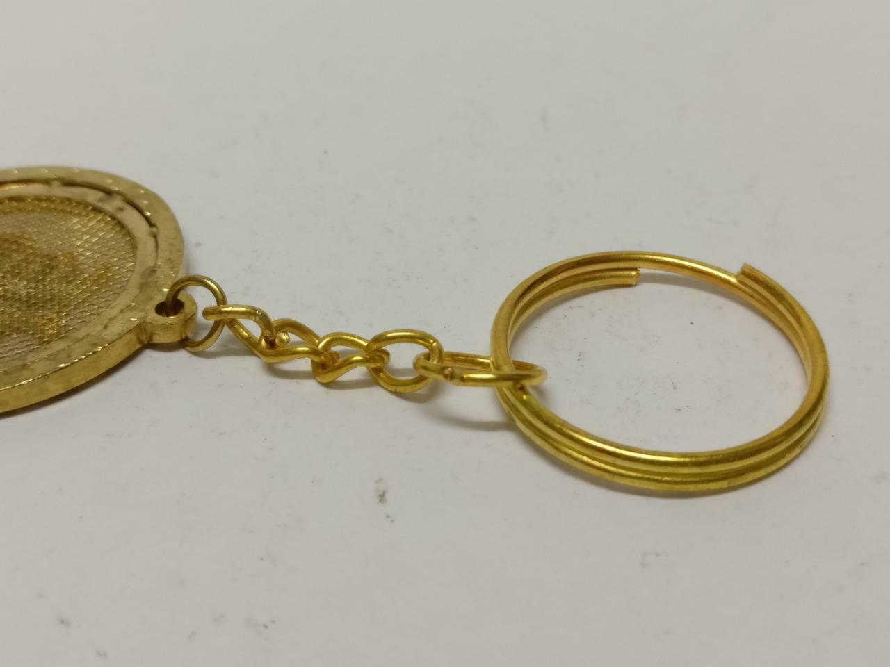 LP888 Traditional Chinese Fu Good Blessing Gold Tone Metal keyring Keychain F/S B774