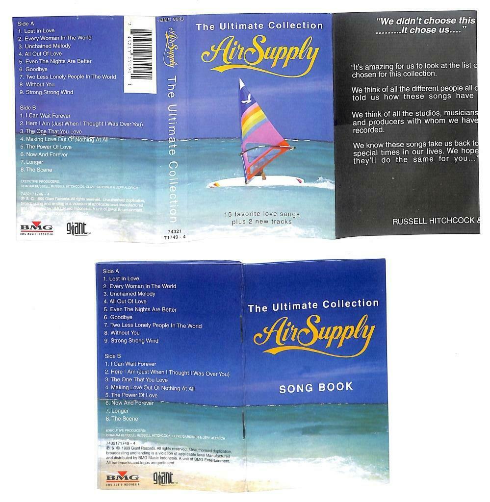 Rare Air Supply Lost In Love + Song Book 1999 Indonesia English Cassette CT927