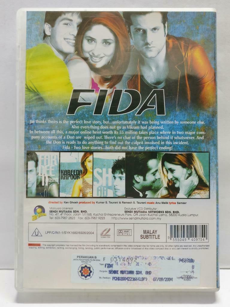 India Bollywood Hindi Movie Fida Shahid Kapoor Malaysia Video CD 3x VCD CD985