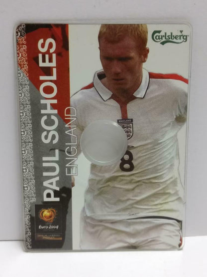 England Paul Scholes Football Soccer Euro 2004 Carlsberg Promo CD Card F/S A2391