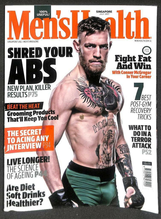 Singapore Men's Health Magazine Beefcake Macho Tattoo MMA Coner McGregor M058