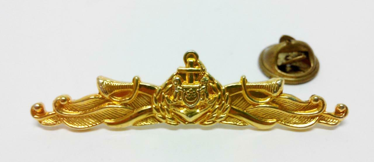 Rare Vintage Singapore Navy Gold Plated Pin Badge F/S (B345)