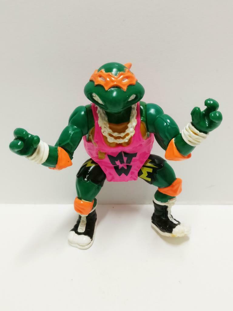 Vintage '91 Teenage Mutant Ninja Turtles Toy Figure Shell Slammin' Mike (A1339a)