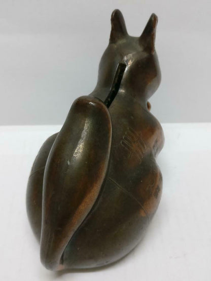 Rare 70's Vintage 崇僑銀行 Singapore Chung Khiaw Bank UOB Coin Bank Squirrel (A1652)