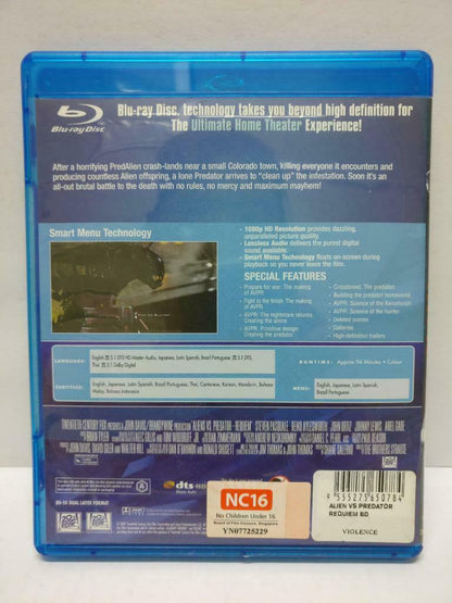 AVP 2 Requiem Movie Collector's Edition Blu-Ray Disc Eng Sub (DVD061)