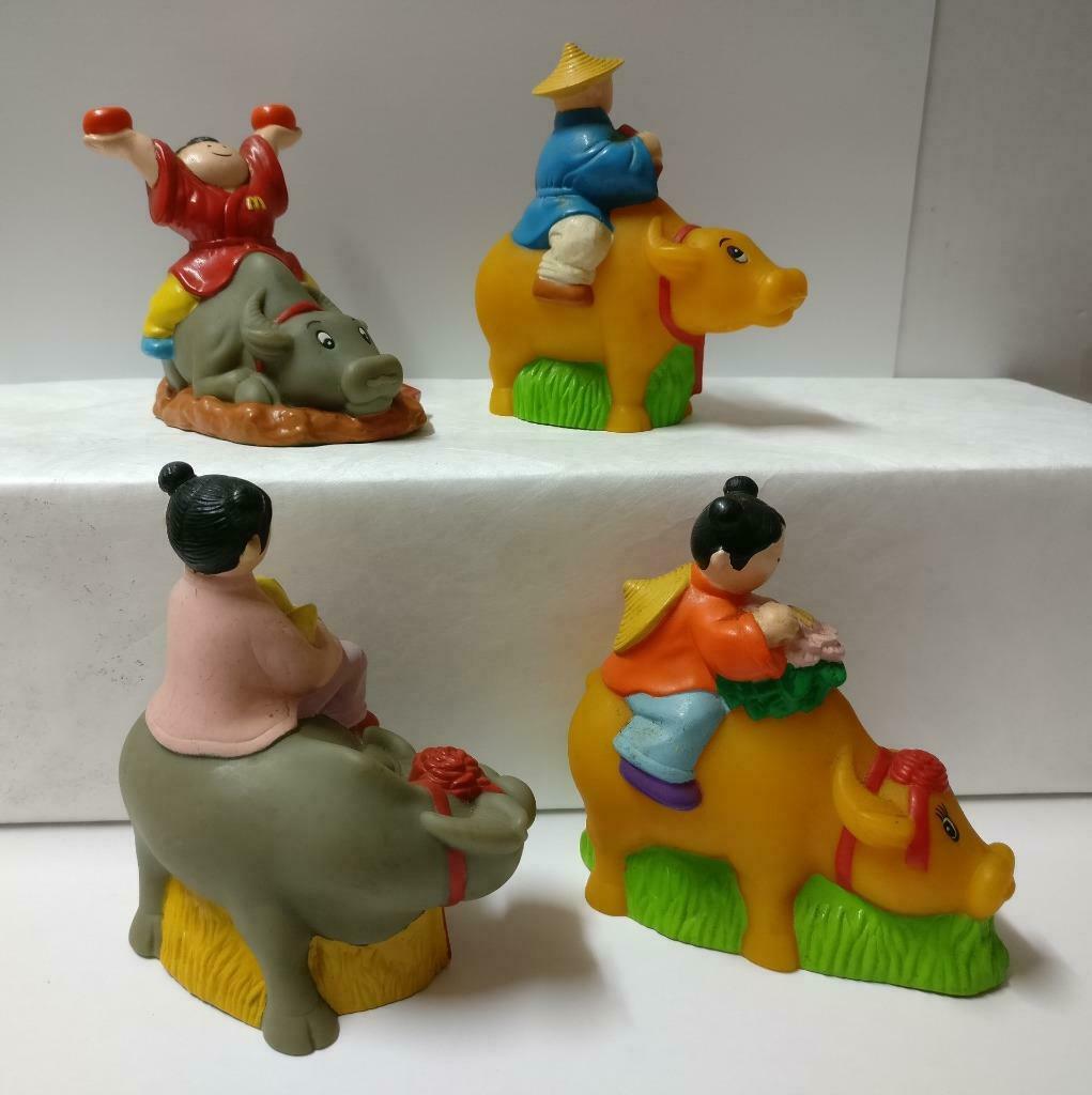 Singapore McDonalds Chinese New Year Girl Boy Ox Figure Toys x4 F/S (FTY005) *25