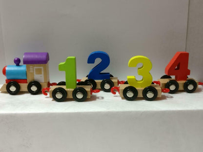 Colourful Wooden Number Train Set Math Figure Toys x11 Lot F/S (FTY017) *35