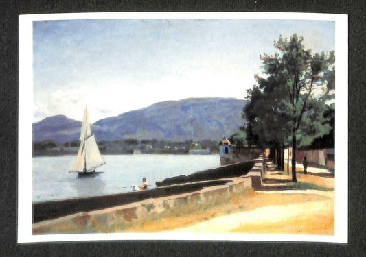LUCKYPIGEON Landscape Boat Mountain Jean-Baptiste Camille Corot Postcard (C1704)