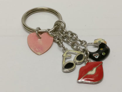 LP888 Vintage Ladies Accessories Bag Sunglass Lips Metal Keychain Keyring F/S (B646)