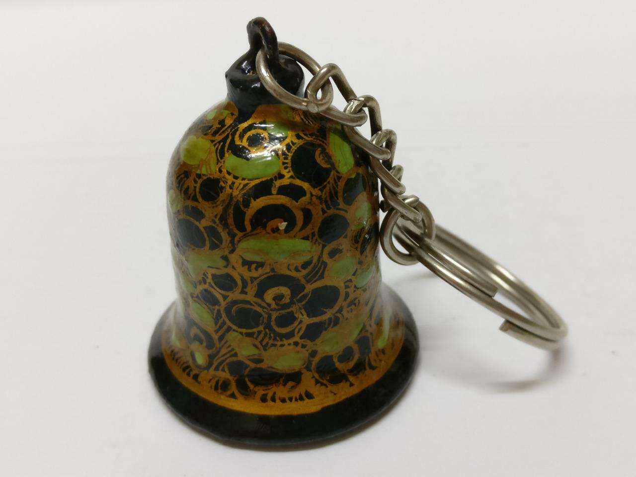 LP888 Vintage Mini Bell Shape Accessory Wooden Hand Paint Keychain Keyring F/S (B702)